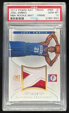 2014-15 National Treasures NBA Rookie Materials Prime Joel Embiid RC /25 PSA 10
