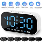 Large Digital Desk Clock Dual Alarm Date/Temperature Display Battery Backup