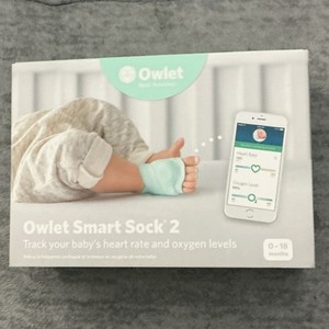 Owlet Smart Sock 2 Heart Rate & Oxygen Monitor Mint Green White 0-18 Months