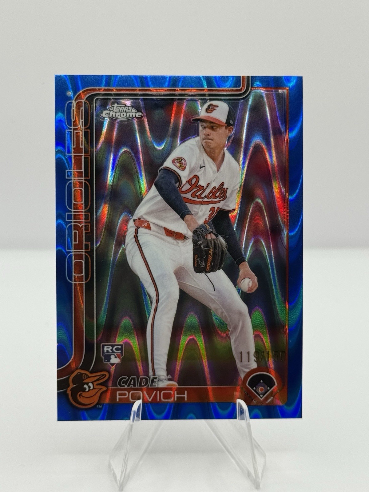 2025 Topps Chrome Raywave Blue /150 Cade Povich #140 RC