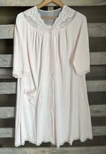 Vintage Shadowline Nightgown Size Medium Nylon Blush Pink Lace Trim Accents