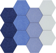 Hexagon Felt Bulletin Board Self Adhesive Pin Board Wall Decoration Tiles with 3