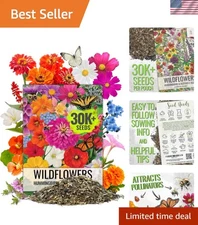 GMO Free Wildflower Seed Mix for Butterfly & Hummingbird Gardens – 23 Varieties