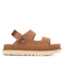 NEW UGG GOLDENSTAR GLIDE HI PLATFORM CHESTNUT TAN SANDALS SZ 9