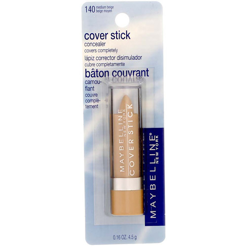 2 Pack Maybelline Cover Stick Corrector Concealer, Medium Beige 140, 0.16 oz