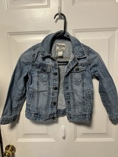 Oshkosh Bgosh Button Up Denim Faded Blue Jean Jacket Kids Size 8
