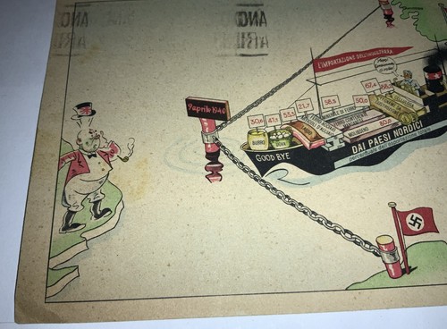 WWII 1940 PROPAGANDA POST CARD OF ITALY, GERMAN & SWISS Parody On Trade ๐จ๐ญ๐ฎ๐น - Picture 2 of 8