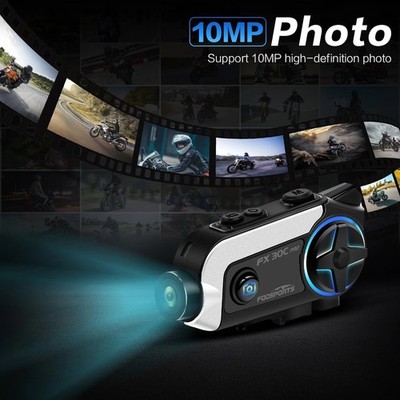 Motorrad Headset Helmet Intercom Bluetooth 360 °-Rotationsaufnahme FM