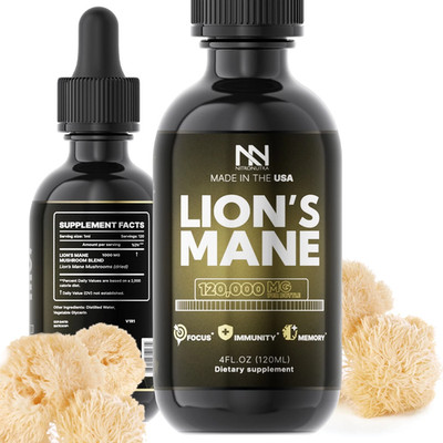 Lion s Mane Mushroom Liquid Extract 4oz Vegan Nootropic Memory Focus USA Made
