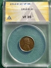 1912 D Lincoln Cent Penny ANACS VF35 FREE Shipping