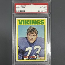 Topps 1972 Ron Yary Rookie Card #104 Minnesota Vikings PSA 8. rookie card picture