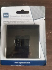 Single Switch "Black Nickel" Screwless Flatplate Switched Fused Wth LED Light
