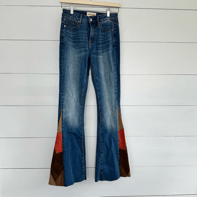 Driftwood Women s 24 Farrah Flare Jeans Patchwork