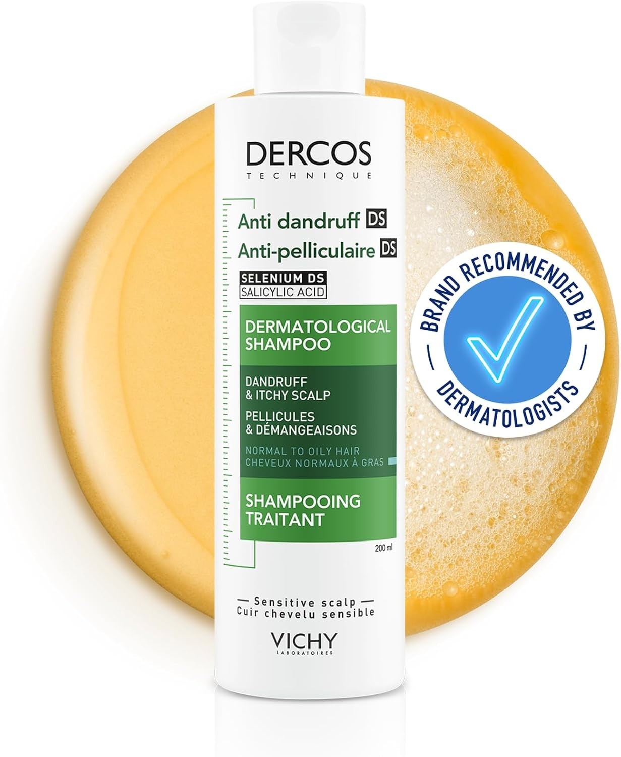Vichy Dercos Light Shampoo For Normal To Oily Hair | Provide Upto 6 Week Protection | Long-Lasting Relief - Image 4