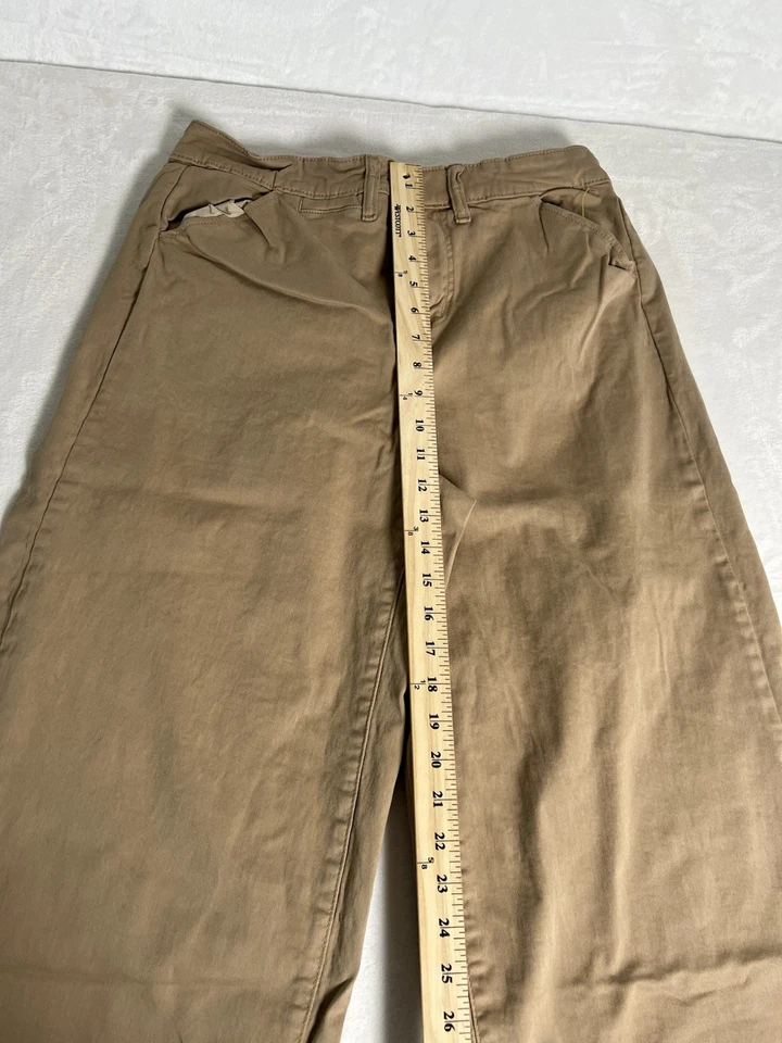 Pantalones rectos regulares de algodón recto beige talla 10s Torrid para mujer Foto 3 de 4