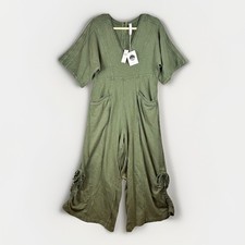 NWT Anthropologie Daily Practice Horizon Wide-Leg Short Sleeve Jumpsuit Medium