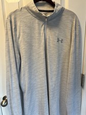 Men's Under Armour UA Heat Gear Quarter Zip Pullover Light Gray Size XL