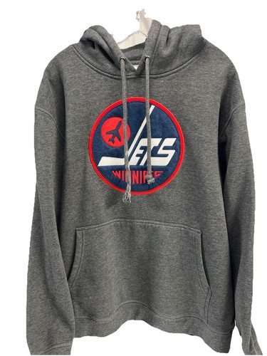 Sudadera con capucha con logotipo alternativo Winnipeg Jets Level Wear gris con licencia NHL grande