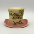 Fenton EXTREMELY Rare * BURMESE ABRAHAM LINCOLN TOP HAT * QVC 2009