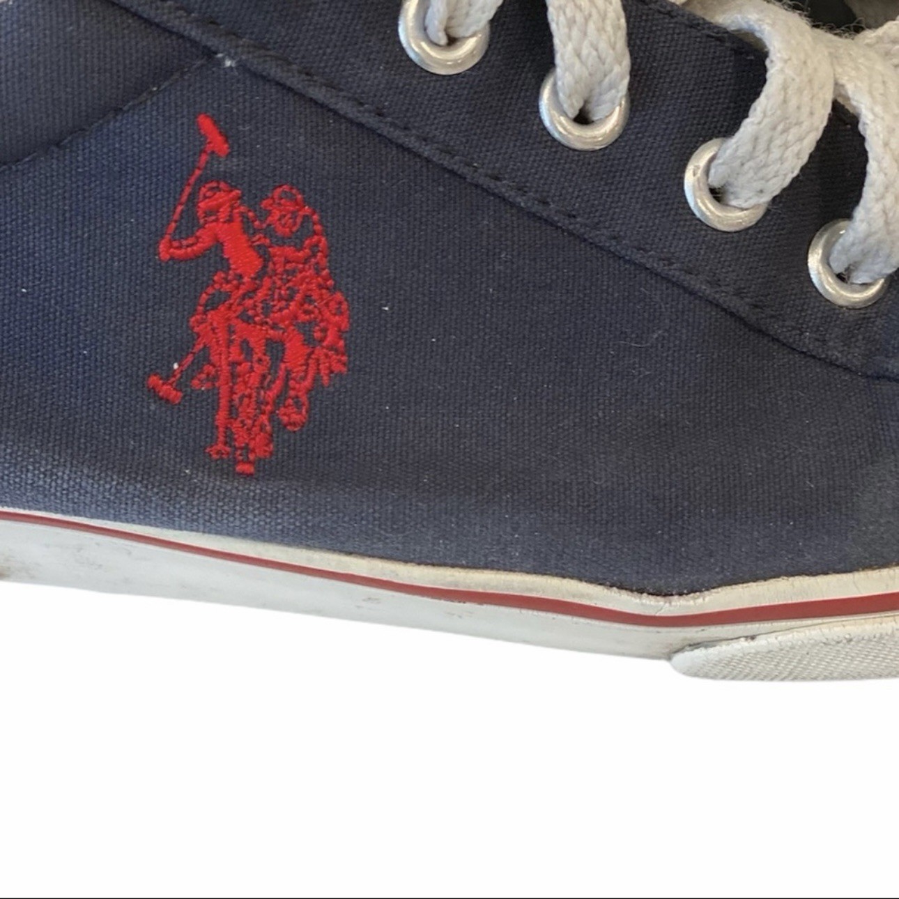 Sneakers US Polo Blu Tela Rosso Pony Boat Show 10 5 Preppy