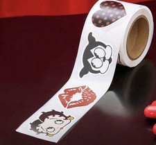 Betty Boop Roll Of Stickers-Including Bimbo/Pudgy/Betty/Kiss & Hearts! 💋 💚