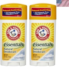 2 Pack of Essentials Natural Unscented Deodorant Sticks - Gentle Protection