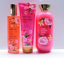Bodycology PINK VANILLA WISH Body Cream, Fragrance Mist, and Body Wash 3 pcs