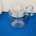 Pyrex Flameware 6 Cup Percolator Complete #7756 One Very Small Chip
