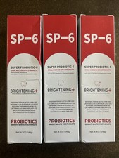 SP-6 Probiotics Teeth Whitening Toothpaste Gum Health 4.9 oz Each, Pack Of 3