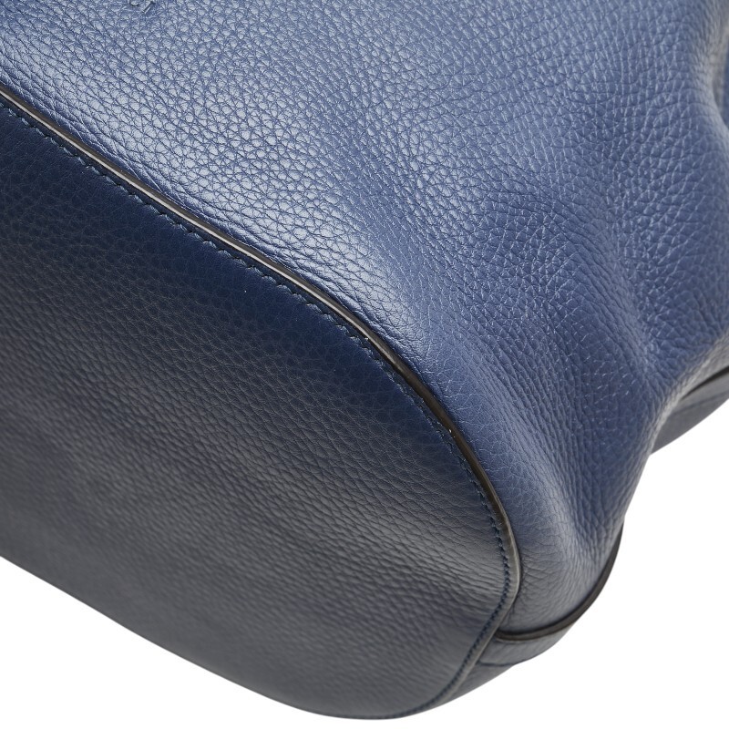 Gucci Bamboo Shoulder Bag Handbag 387613 Navy Leather Women s GUCCI Used From Ja thumbnail 5