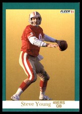 Steve Young 1991 Fleer #367 49ers NFL READ FREE SHIPPING AutographDen
