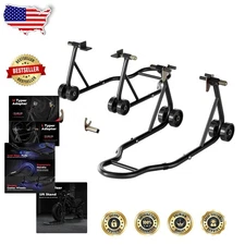 Motorcycle Lift Stand 882 Lbs Capacity Front & Rear Black