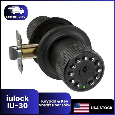 iulock Keypad & Key Smart Door Lock, 50 User Codes, Waterproof, Auto Lock