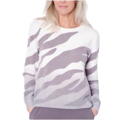 Barefoot Dreams Cozy Chic UltraLite Brown Cream Animal Print Sweater Women s 1X