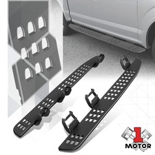 Black Textured Running Board 7" Side Step Nerf Bar for 15-21 Ford F150 Crew Cab