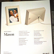 Aura Mason 9" LCD Digital Photo Frame Ultra HD Wi Fi White Quartz