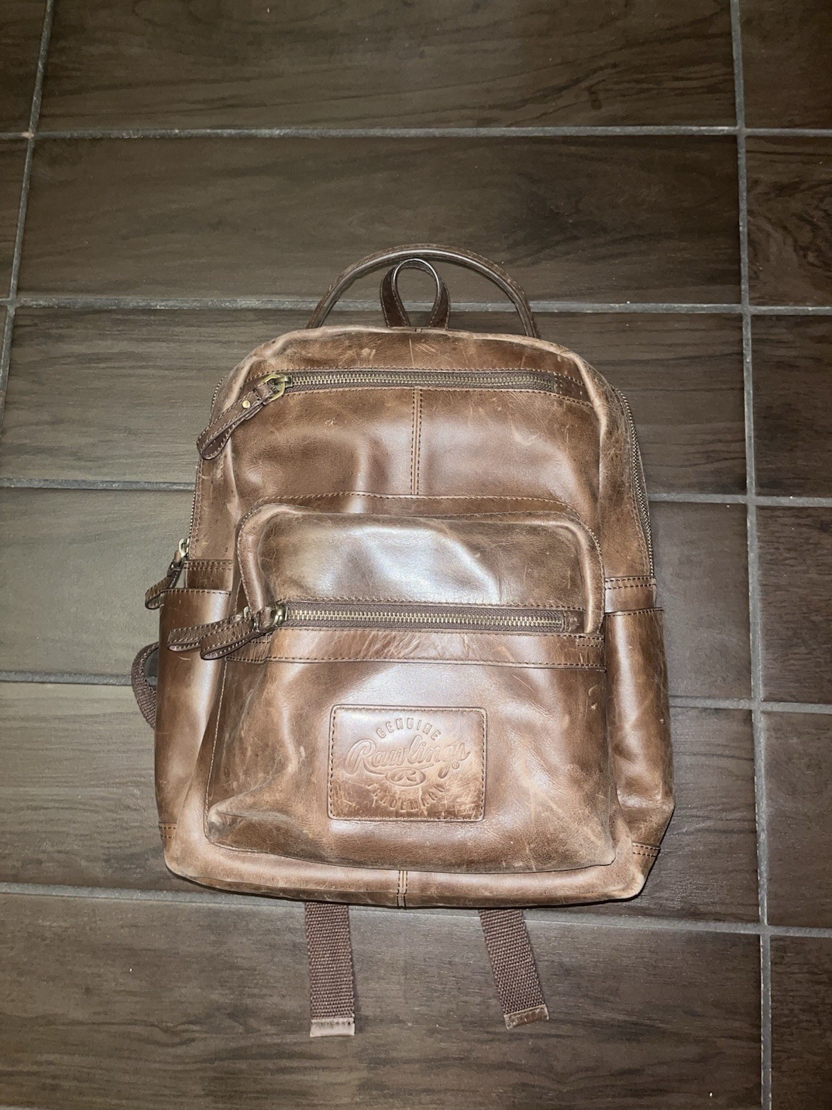 Rawlings Rugged Medium Leather Backpack with Lapt… - image 2