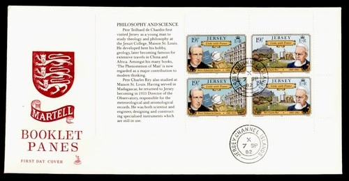 DR WHO 1982 GB JERSEY FDC MARTELL BOOKLET PANE MERCURY CACHET M62078