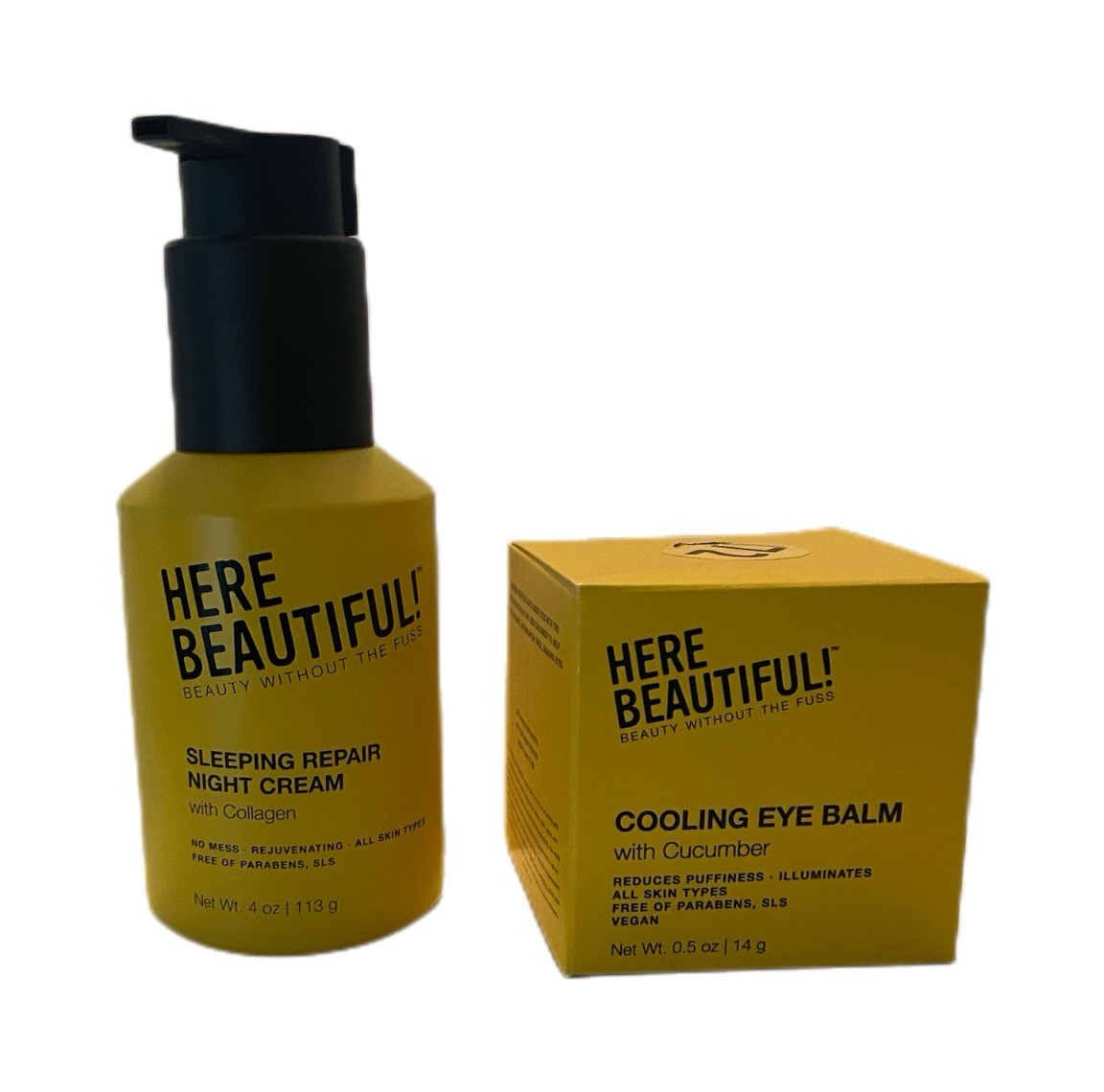 Here Beautiful Cooling Eye Balm, Cucumber Sleeping Repair Night Cream Collagen