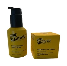 Here Beautiful Cooling Eye Balm, Cucumber Sleeping Repair Night Cream Collagen