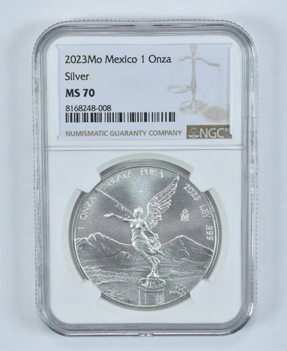 2023 Mo Mexico 1 Onza Silver Libertad MS70 NGC Brown Label *4476