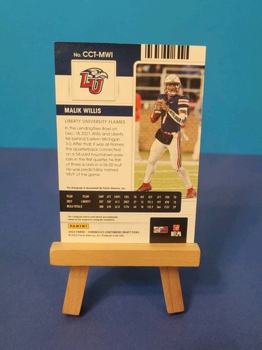 Malik Willis 2022 Panini Patches & Autographs (4) Card Collegiate RC Lot - Picture 8 of 15