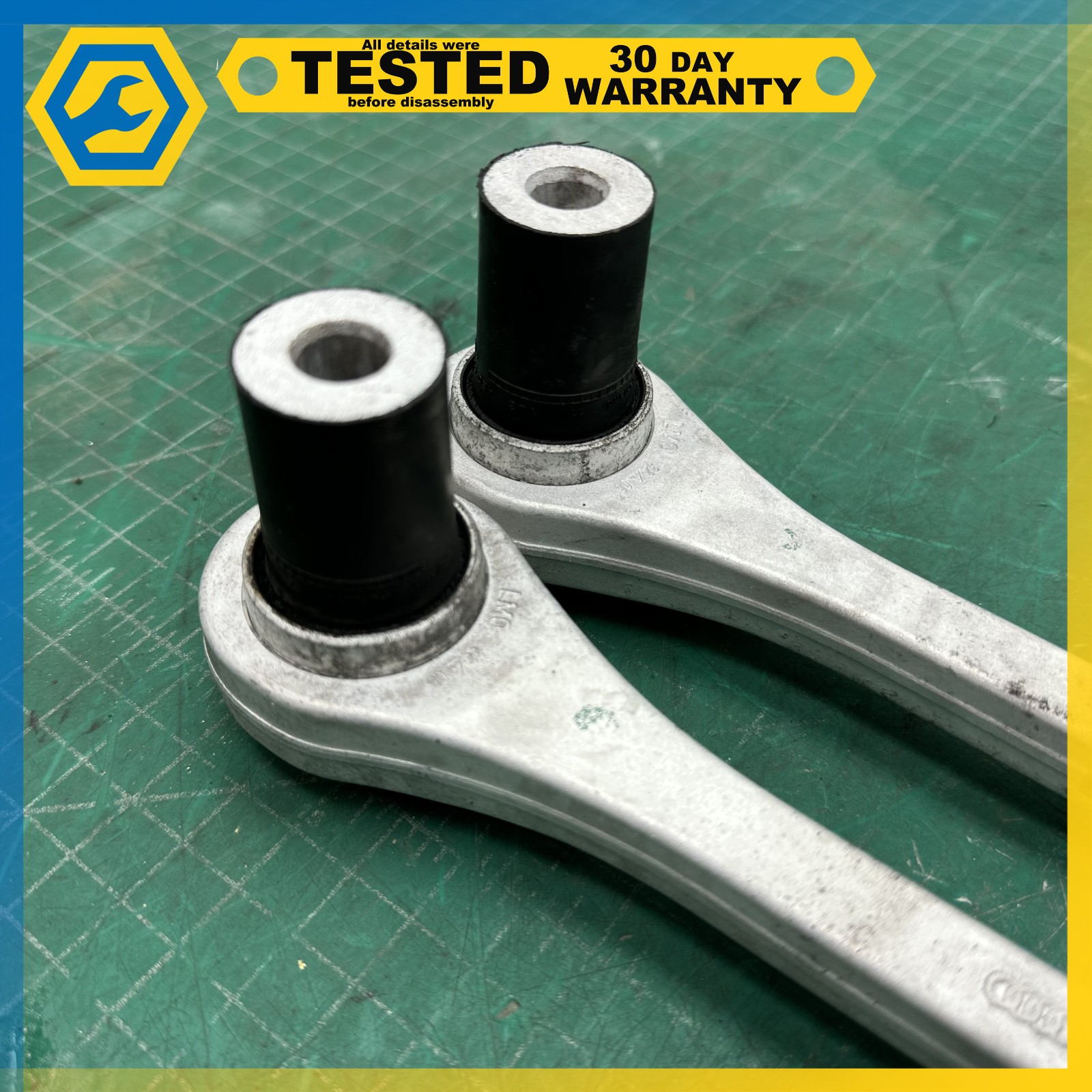 03-18 BENTLEY CONTINENTAL REAR RIGHT LEFT TIE ROD CONTROL ARM SET OEM