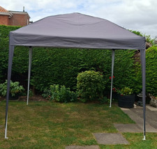 2.5x2.5M Pop Up Gazebo Height Adjustable Waterproof Garden Party Tent - Grey