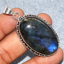 Fiery Labradorite 925 Silver Plated Pendant 2.2