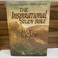 The Inspirational Study Bible by Max Lucado 1995 Hardcover NKJV Life Lessons