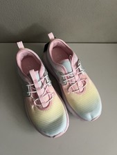 New Athletic Works Girls Cage Knit Slip On Sneakers Pastel Gradient Rainbow 3