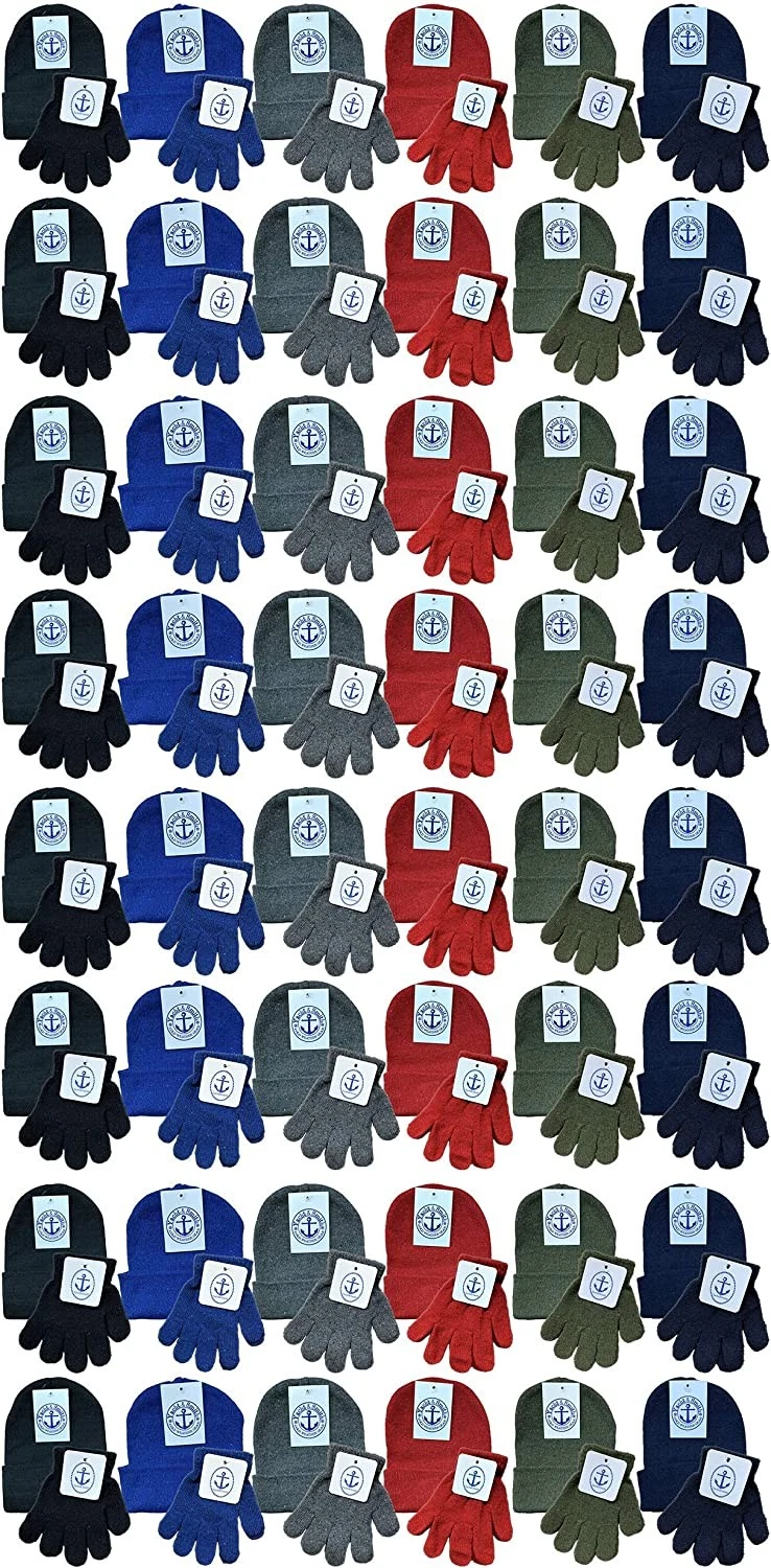 144 PK Wholesale Kids Beanie and Glove Sets (Assorted) - Winter Care Sets