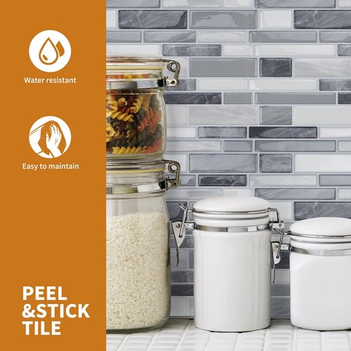 10-Sheet Peel and Stick Backsplash Tile for Kitchen Wall, Back Splash Stick O... - Picture 4 of 6
