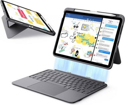 ESR Flex Keyboard Case for iPad 11th 10th Gen 10.9 Detachable Gray